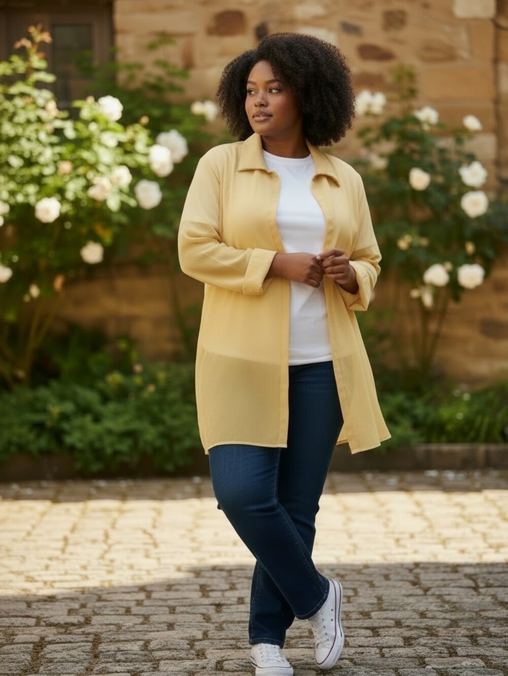 Midnight Velvet Lightweight Sheer Gold Open-Front Shirt Jacket